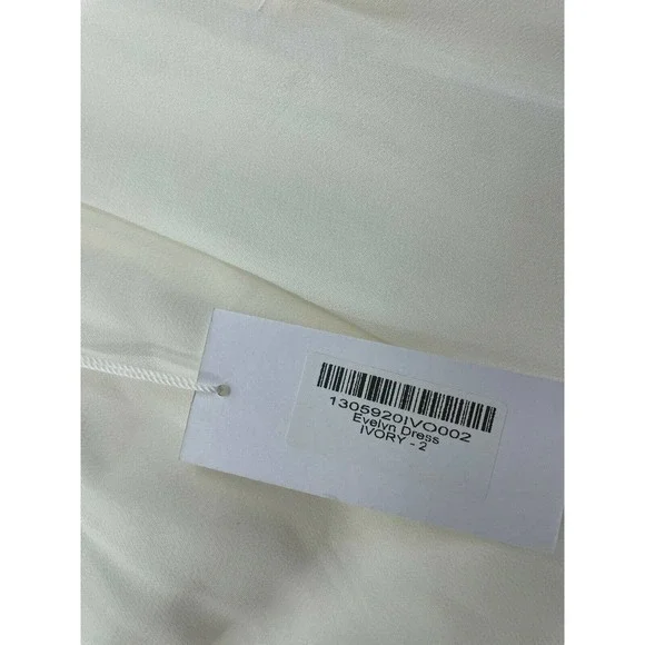 Reformation Evelyn One Shoulder Dress Ivory Size 2 Chiffon Front Slit Dress - Picture 6 of 7